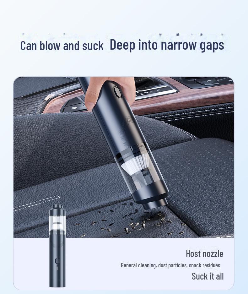 Компактный беспроводной автомобильный пылесос с мощным всасыванием и функцией выдува