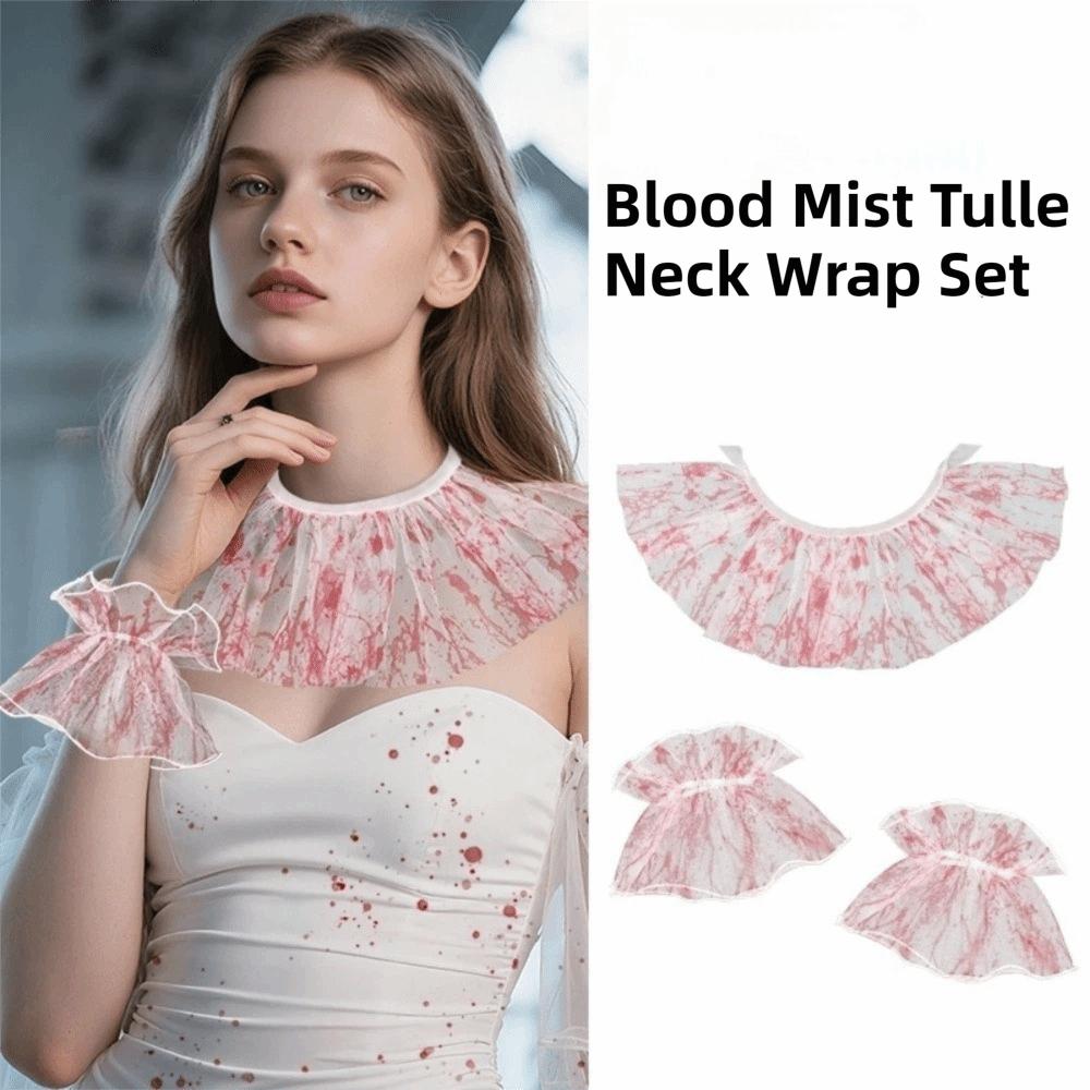 Elastic Lace Blood Colored Dress Up Set Blood Colored Chiffon Leader Cosplay Accessories