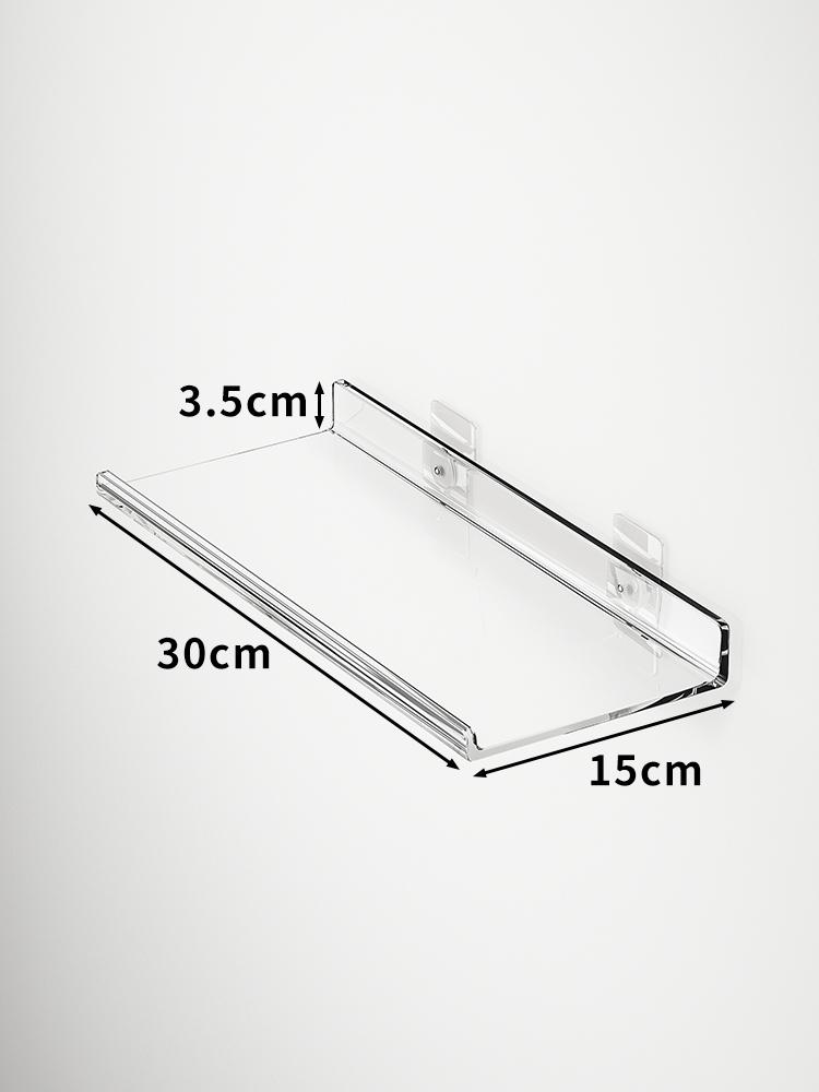 Акриловая полка для хранения Настенная панель Не нужно сверлить отверстия, Ванная комната, Ванная комната, Кухонная полка для хранения, Органическое стекло Сильный стикер
