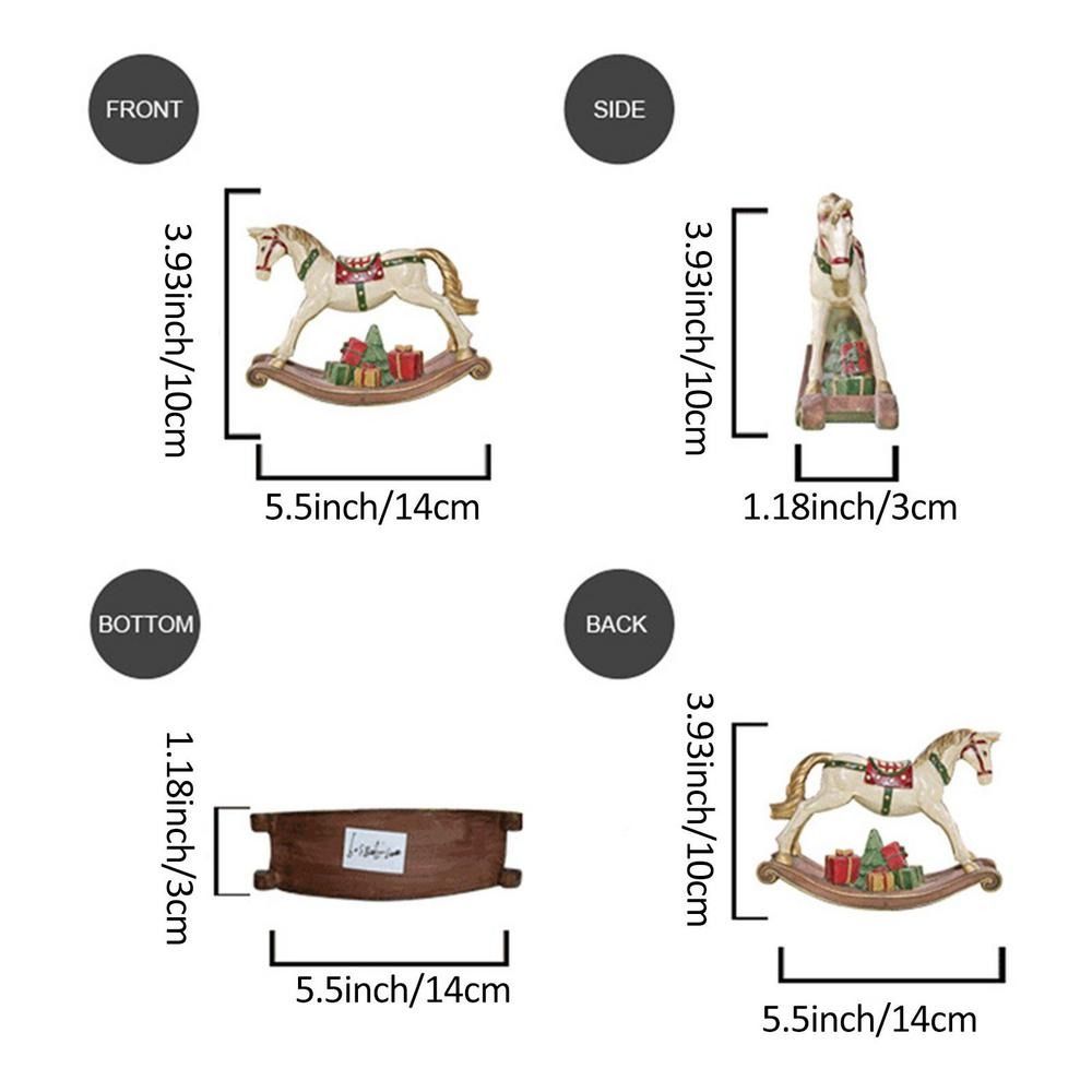 Раскраска Рождественская лошадка-качалка Мультяшная лошадь Фигурка Модная смоляная статуэтка лошади Праздничный декор