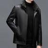 Genuine Leather Jacket for Men In Autumn and Winter New Style Lapel Sheepskin Down Jacket Jacket for Middle-aged and Elderly People