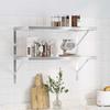 VidaXL Wall Shelves 2 Pcs 75x40x3 Cm Silver Stainless Steel, Floating Shelf, Wall Display Shelf, Panel 30281