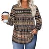 Womens Plus Size Tops Long Sleeve Shirts Round Neck Flowy Tunic Casual Loose Blouse L-5X