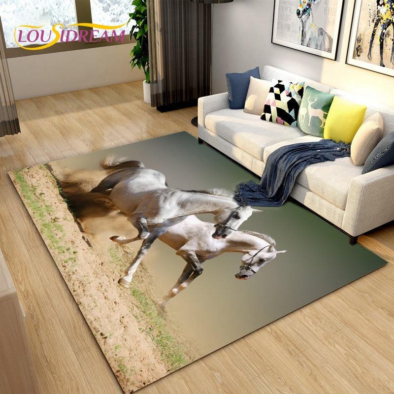 3D коврик с изображением животного Pentium Horse, коврик для гостиной, украшение детской комнаты, детский нескользящий напольный коврик для ползания