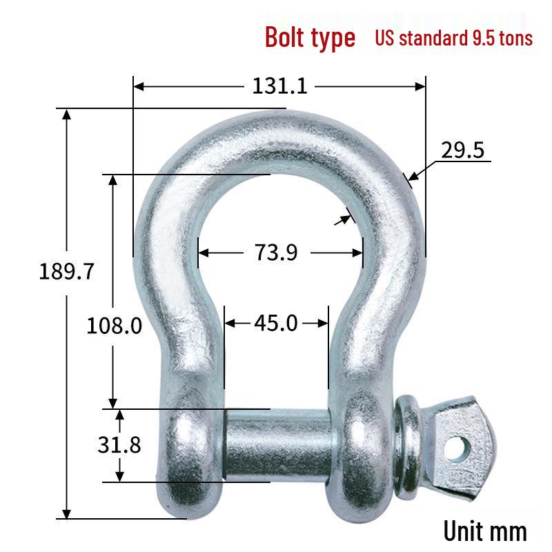 Chenghua Heavy Duty Galvanized D-Type Lifting Shackle Bow Bolt