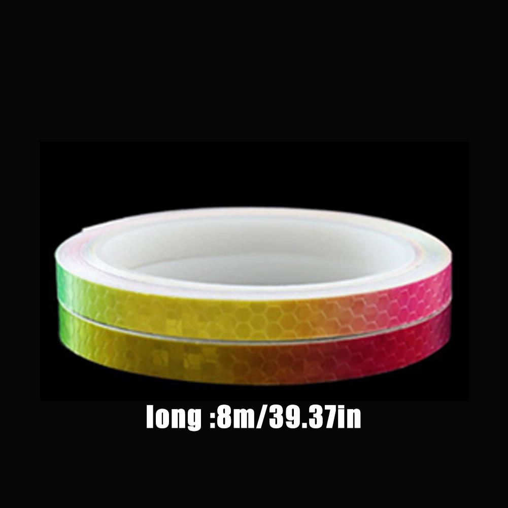 Motorcycle Wheels Reflective Stickers Night Cycling Fluorescent Reflect Strip Adhesive Tape For Mtb Bicycle Warning Safety Decor