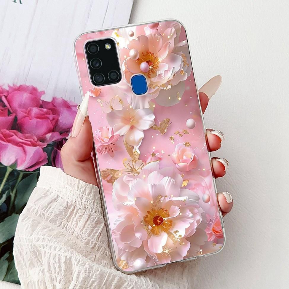 Для Samsung A21s Чехол Прозрачный Модный Роскошный Милый Расписная Задняя Крышка Для Samsung Galaxy A21s Чехол для Телефона A217F A217M A217N