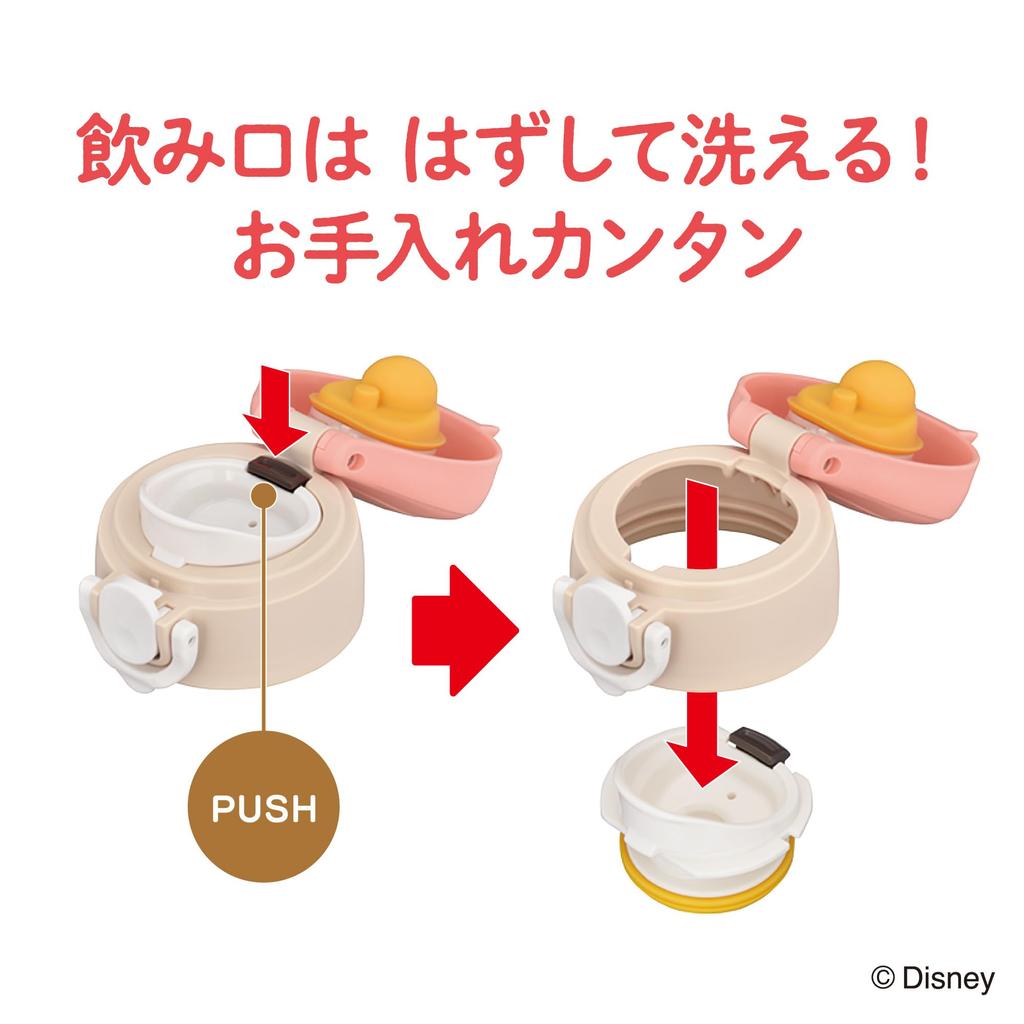 Термос для воды с вакуумной изоляцией для детей, мобильный, 500 мл, Minnie Pop, съемный, с мягкой подплечником, для похода в детский сад или