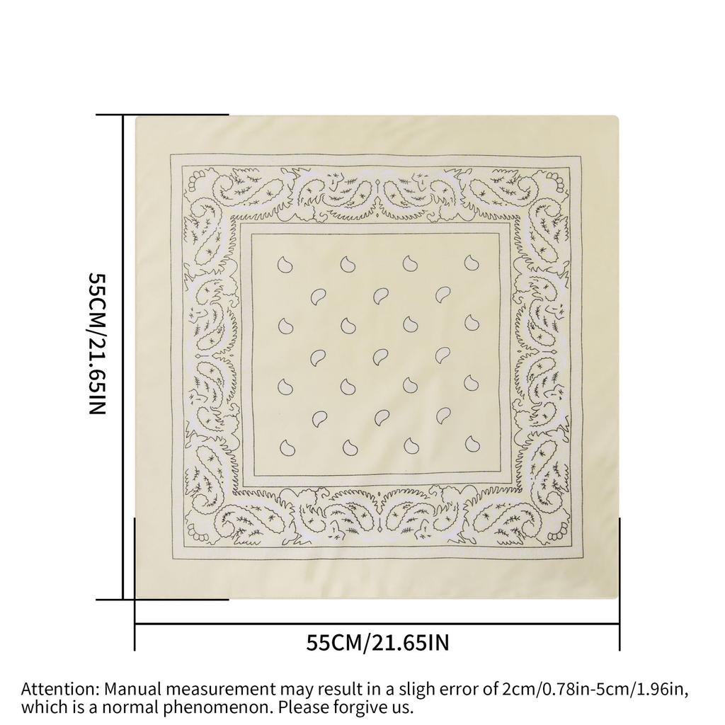 1Pc Paisley Cashew Flower Square Scarf Hip Hop Outdoor Riding Bandana Headscarf