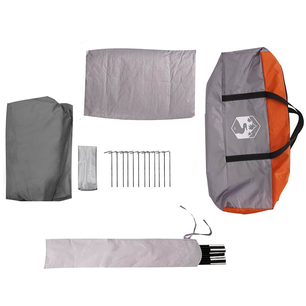 2 Person Camping Tent Gray Waterproof