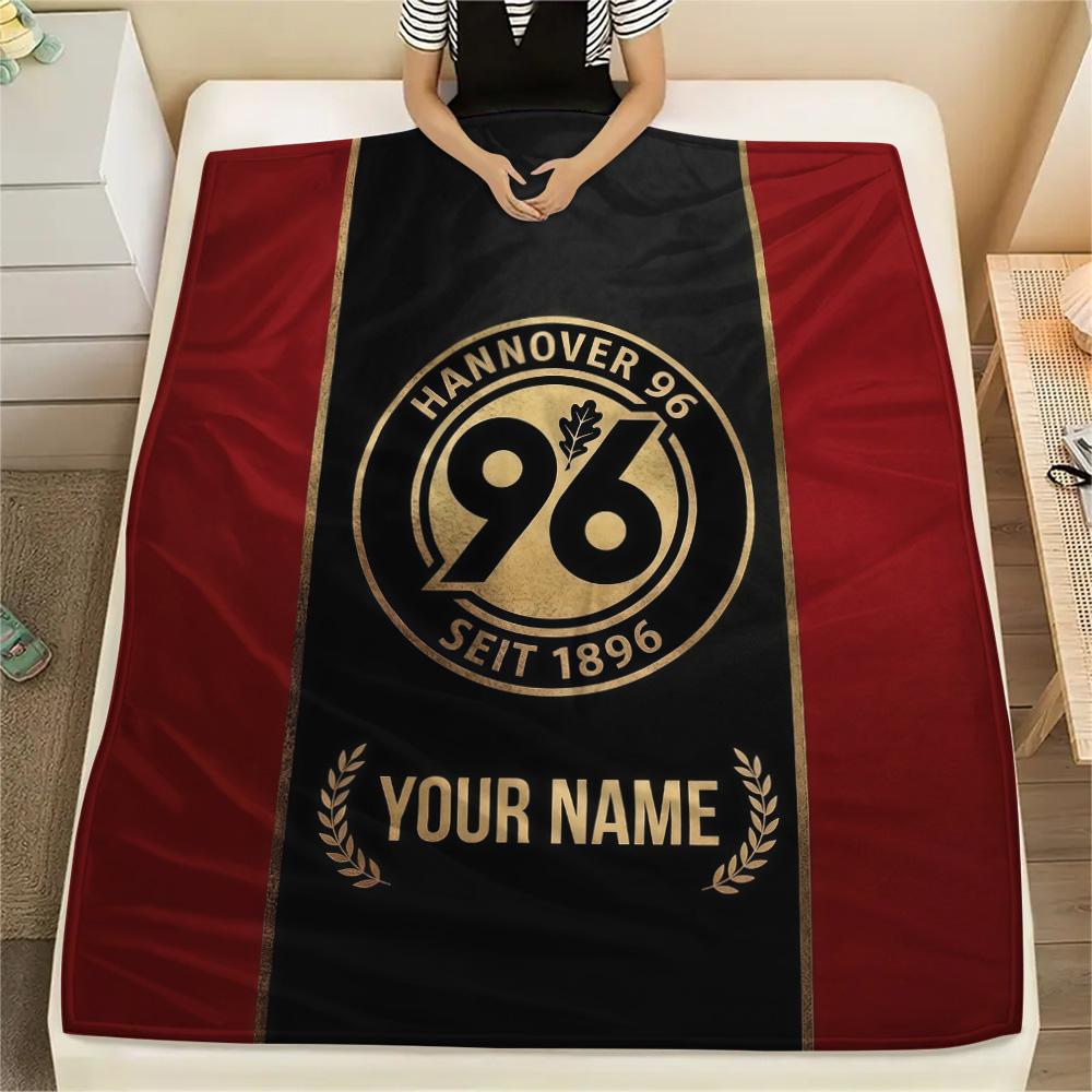 Custom Name Hannover 96 Flannel Blanket, High quality Comfortable for All Seasons, Home Decor, Warmth and Comfort