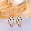 Water Drop Pendant White Zircon Stone Dangle Earrings For Women Vintage Gold Color Tassel Earring Bridal Wedding Jewelry Gifts