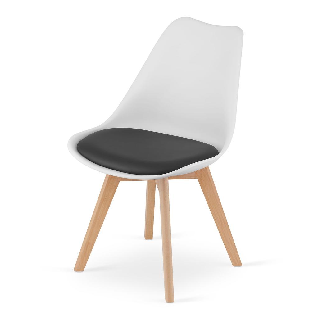 MARK chair black and white / natural legs x 3