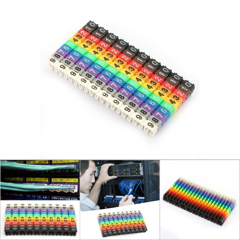 100PCS Snap-fit design Wire Number Label Plastic Materia Wire Label Tube Cable Marker  Wire Marking