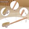 Back Brush Shower Scrubber Lightweight Deep Cleaning Soft Bristles Long Wood Handle for Gift