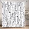 Black And White Striped Shower Curtains Modern Geometric Lines Art Minimalist Pattern Bath Curtain Polyester Home Bathroom Decor