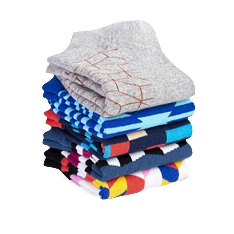 Носки-лодочки мужские с геометрическим узором весна/лето — модные повседневные носки в европейском и американском стиле