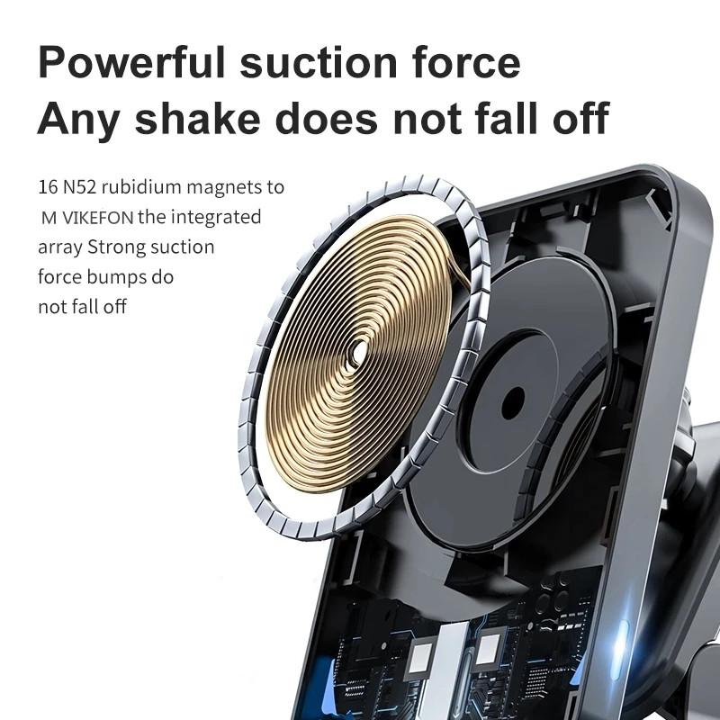 Магнитное беспроводное зарядное устройство, подставка на вентиляционную решетку автомобиля, держатель для телефона, 15 Вт, магнитная автомобильная станция быстрой зарядки для iPhone 12 13 14 Pro Max Mini