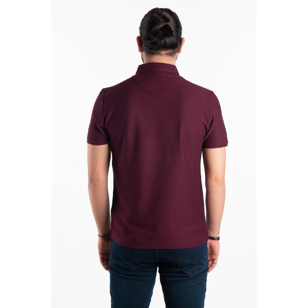 Мужская черная футболка с воротником-поло с молнией и деталями