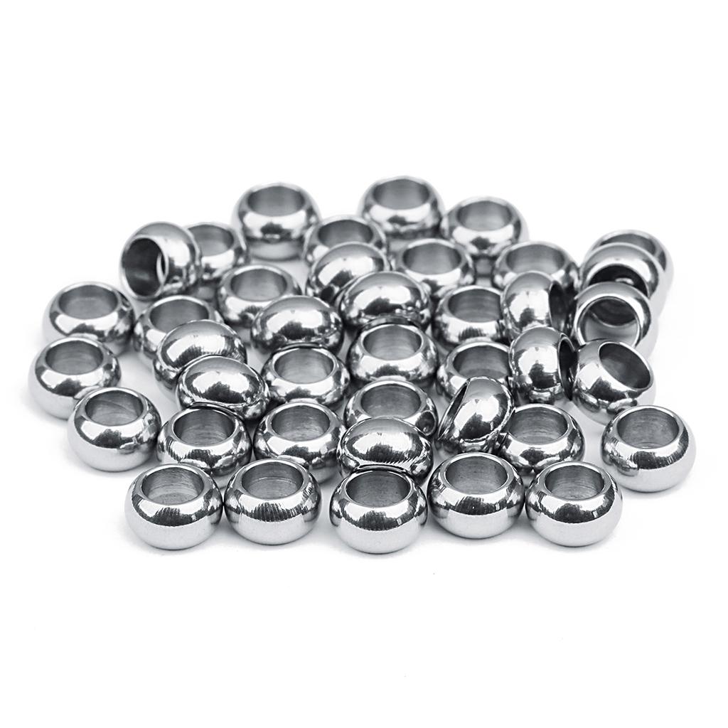 20Pcs High Quality Stainless Steel Beads Multi Sizes Large Holes Loose Beads For DIY Handmade Bracelets Earrings Jewelry Making