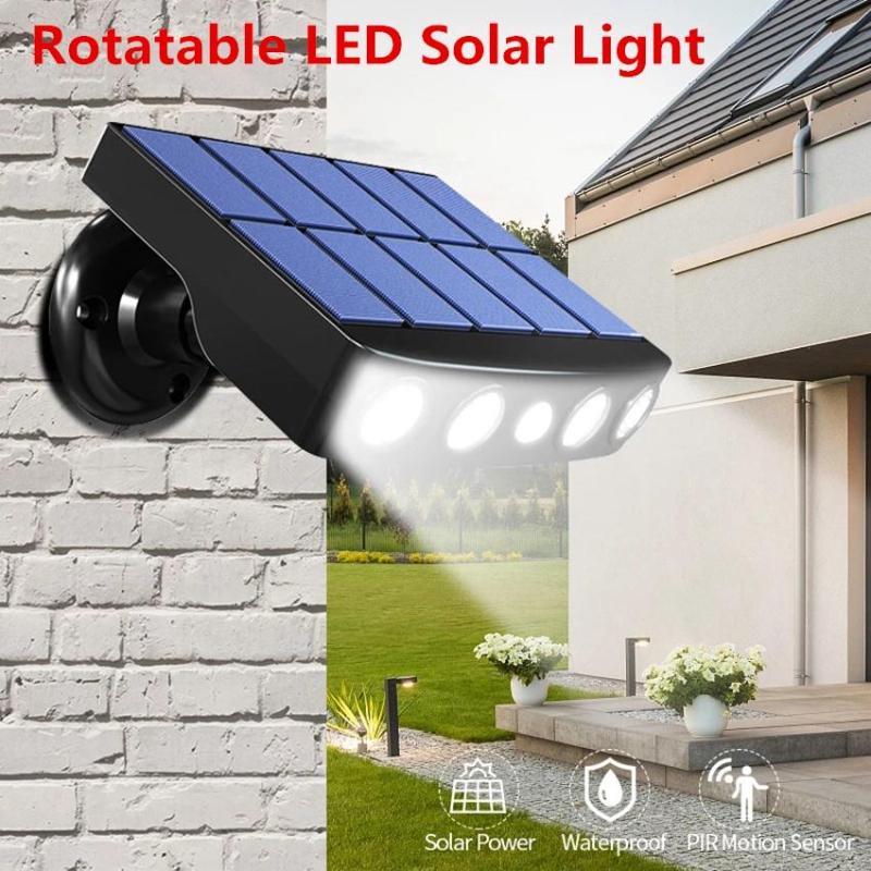 4LED Solar Outdoor Motion Sensor Waterproof Garden Rotatable LED Light Solar Spotlight Garden Path Street Lighting Simulation Monitoring Light