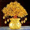 Crystal Lucky Tree Wealth Natural Tree Bonsai Ornaments Money Tree Yellow Crystal Feng Shui Craft Citrine