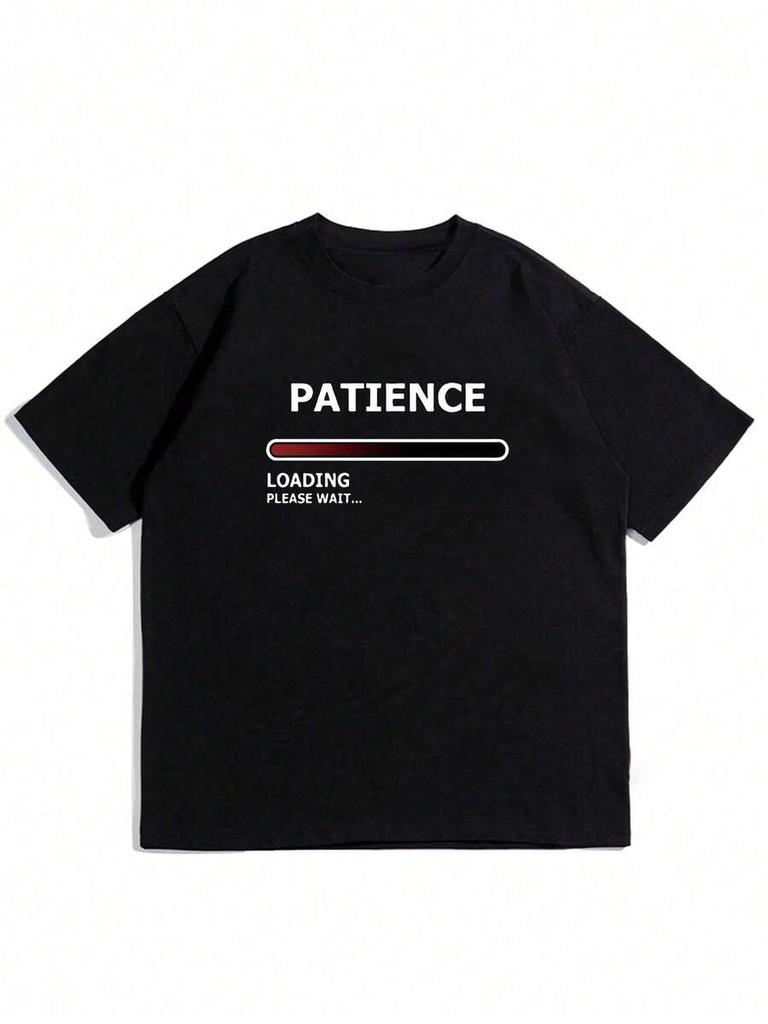 PATIENCE LOADING Graphic Unisex's T-Shirt, Short-Sleeved Crew Neck Casual Top