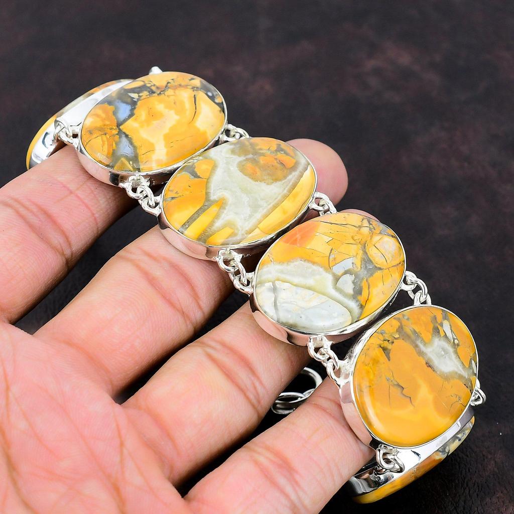 Браслет из яшмы Малигано, новый браслет ручной работы, браслет из стерлингового серебра 925 пробы, ювелирные изделия из драгоценных камней, регулируемый браслет-цепочка, подарок для невесты