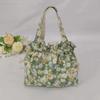 Floral Canvas Drawstring Tote Bag - Compact Lunch & Handbag for Women