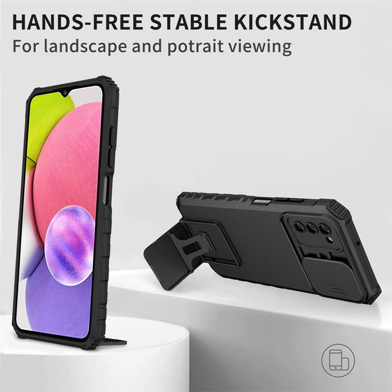 Для Samsung Galaxy A03S чехол прочный кронштейн слайдер камера бронированный чехол для телефона Samsung A03S A 03S 03 S подставка держатель задняя крышка