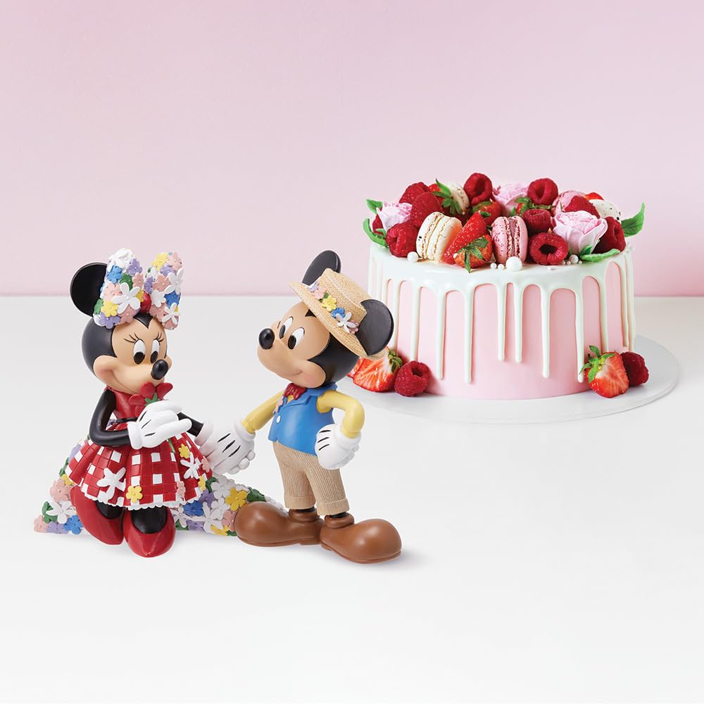 Enesco Disney Showcase Botanical Mickey and Minnie Mouse Holding Hands Figurine, 6.69 Inch, Multicolor