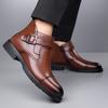 Business Autumn and Winter Men's Boots High Quality British Design Styles Work and Office Classic Black Brown Leather Shoes