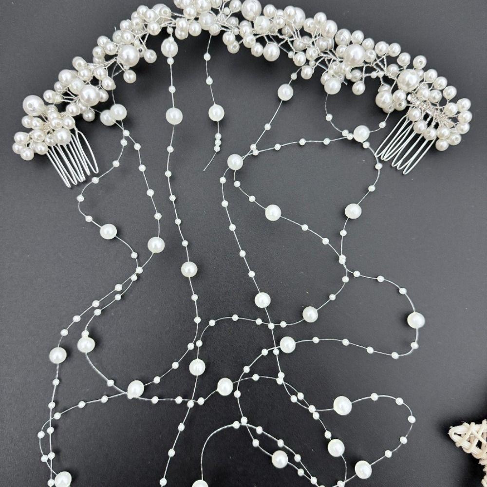 Romantic Bridal Pearl Hair Vine Exquisite Pearl Hair Comb Wedding Hair Piece Banquet Event