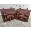 Leather Motorcycle Saddle Bag Brown Leather Saddlebags Panniers Motorbike Buffalo Leather Set of 2 Bags