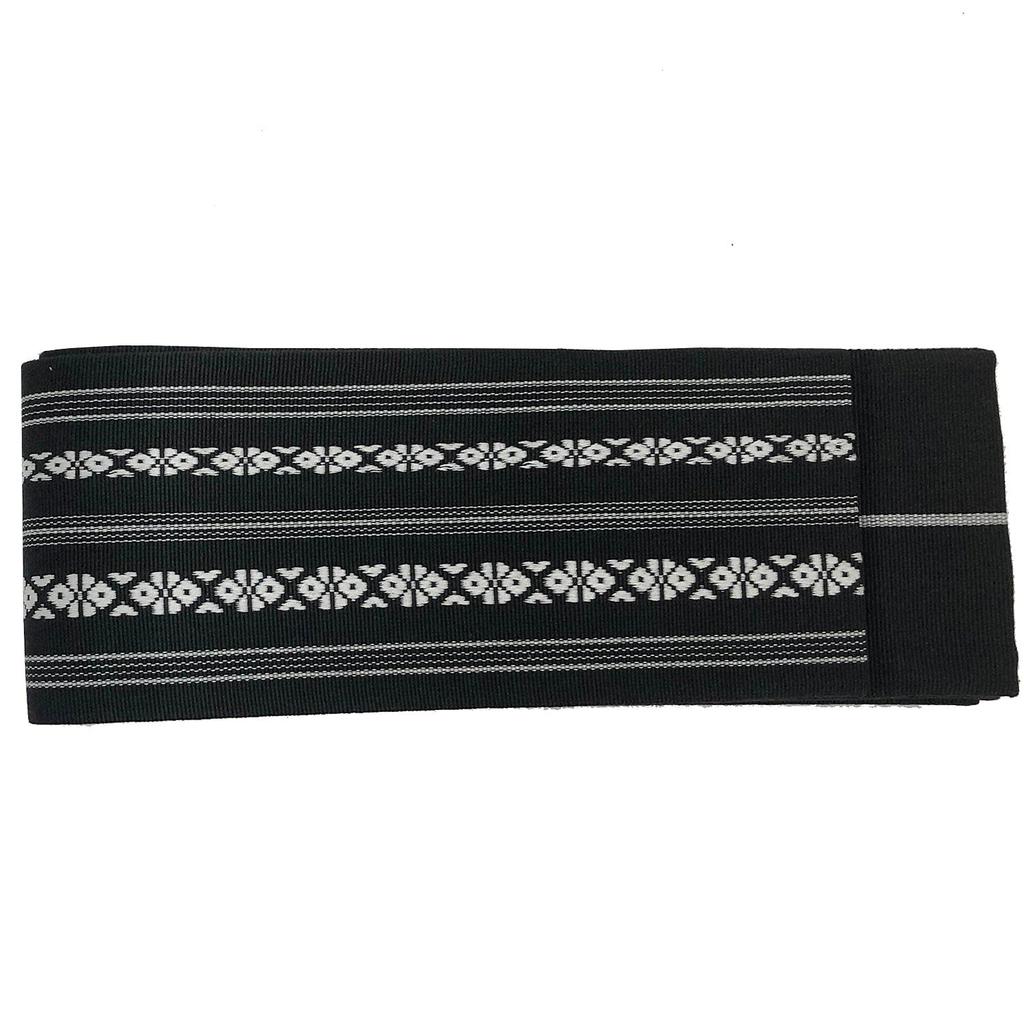 Fuuka Yukata Obi and Waist Cord Cotton and Size Indigo Stripes Square B43 WN06LL 3-Piece Set, Linen, Men's, LL, (Waist Cord, Obi, Black)