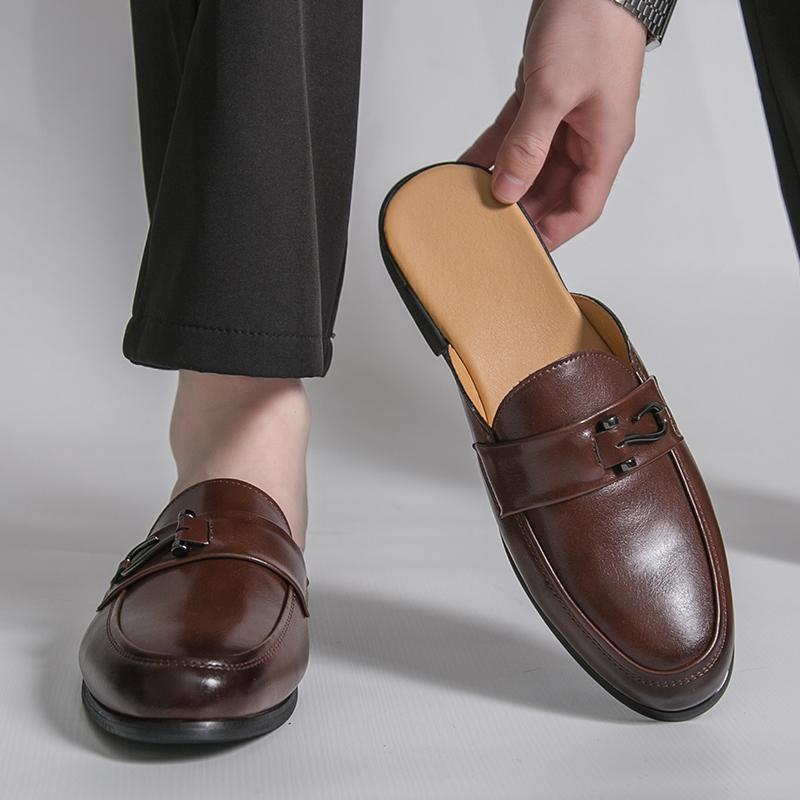 Men Closed Toe Half Slippers Summer Casual Mules Breathable Walking Sandals Big Size Outdoor Shoes