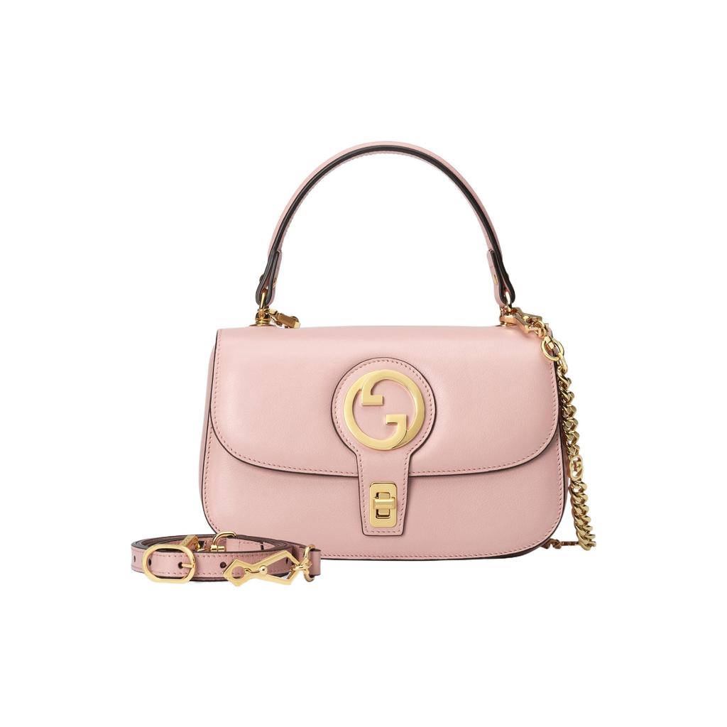 Gucci Blondie Double G Logo Chain Leather Shoulder Crossbody Bag Small Women handbags Pink 735101-UXX0G-6910