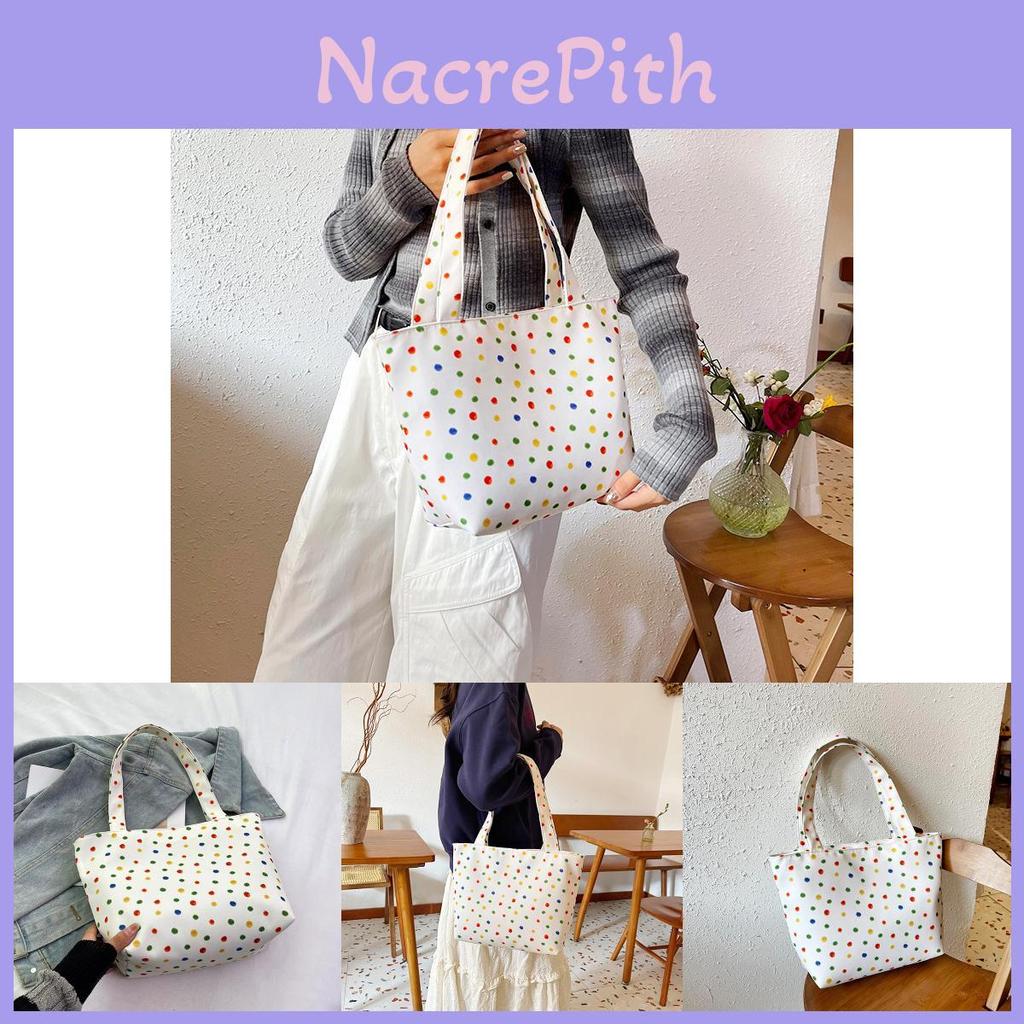 Trendy Korean Dot Pattern Shoulder Bag With Spacious Design Ideal For Everyday Use