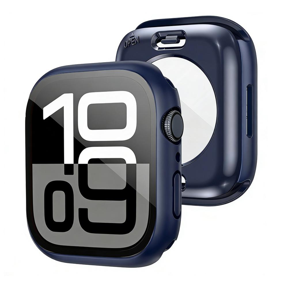 Чехол 3 в 1 для Apple Watch Защитное стекло для экрана 360° Полная защита Закаленное стекло Лицевая крышка + Задний бампер из ПК Серия 11/10/9/8/7/SE