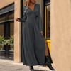 Autumn Women's Solid Color Slit Slim Dress