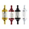Universal Gas-Inline Fuel Oil Filter Vacuum Filtration Aluminum Alloy Glass Compatible for Motorcycle Motorbike Scooter