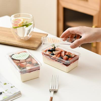 10 шт. прозрачная коробка для десерта с крышками, пластиковые навесные контейнеры для еды на вынос, коробки для упаковки еды для тортов, печенья, салатов, еды