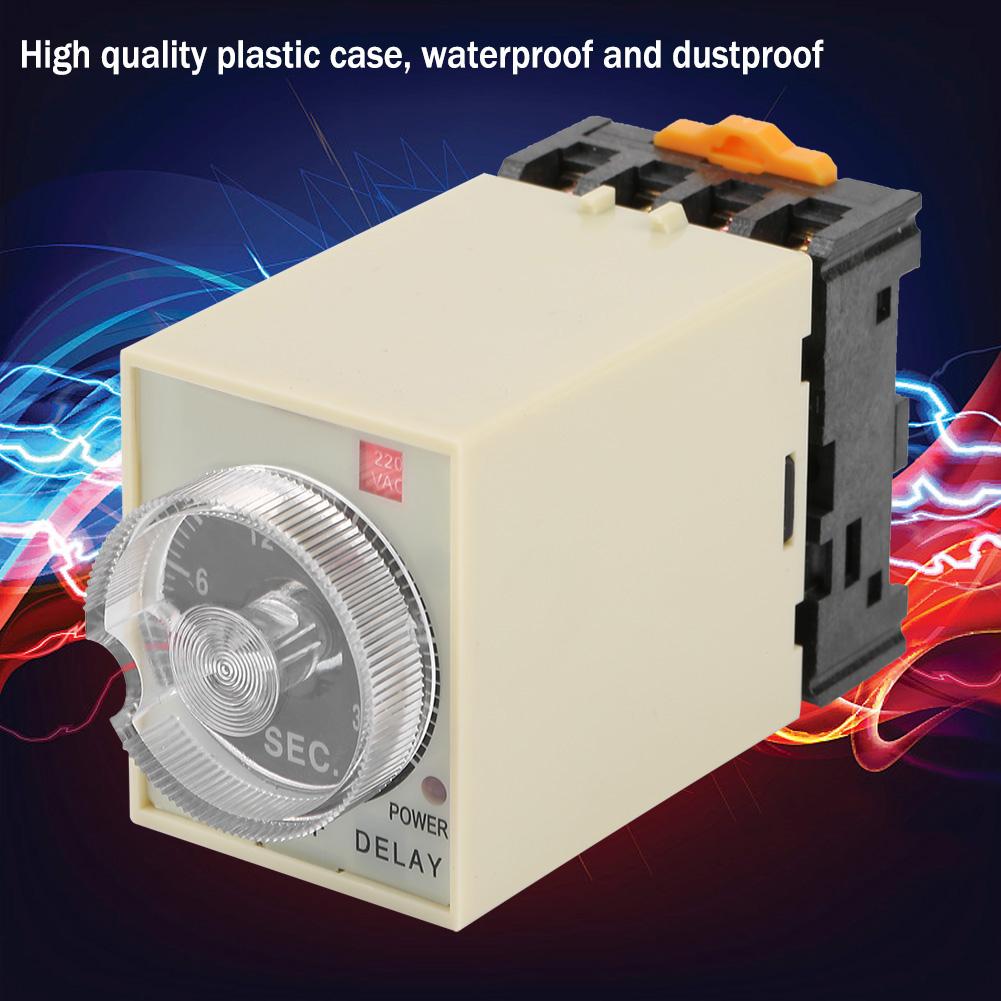 0-30s Power Off Delay Timer Relay Knob Control Time Relay with Base AC 220V ST3PF