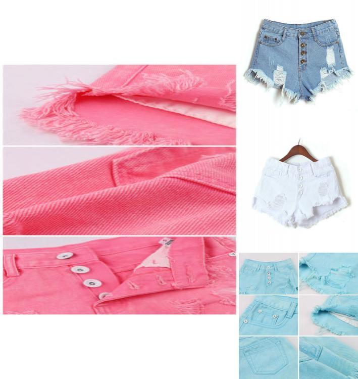 Premium Quality Usa Women High Waisted Washed Ripped Hole Mini Jeans Pants For Stylish Comfort