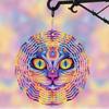 Vibrant 10 Inch Hanging Cat Wind Chime with 360 Hook Colorful Artistic Metallic Finish Garden Decor Gift for All Seasons