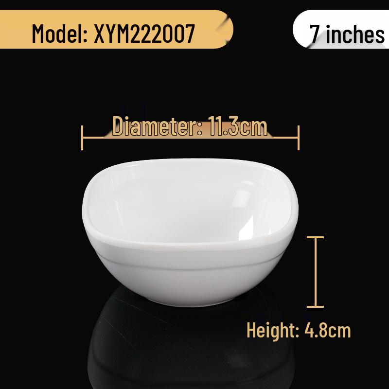 Набор квадратных меламиновых мисок: Идеально для хот-пота, соусов, риса, каши и супа - для коммерческого и ресторанного использования.