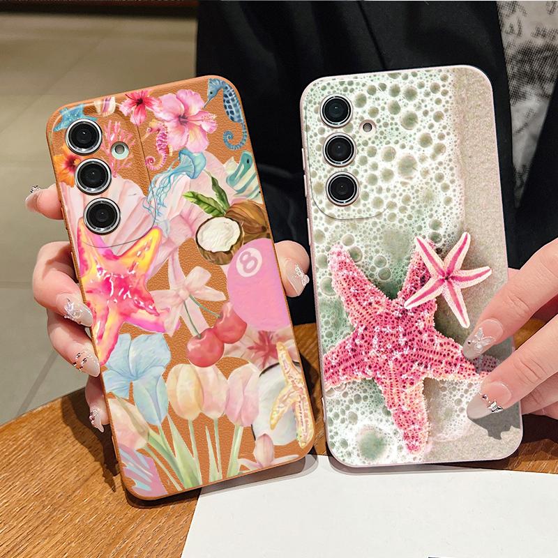 Чехол 'Звездное Море Дельфин Приключение' Для Samsung S26 S25 S24 Ultra S23 S22 S21 FE A15 A16 A17 A35 A36 A37 A54 A55 A56 A57 5G Кожаная Текстура Обложка