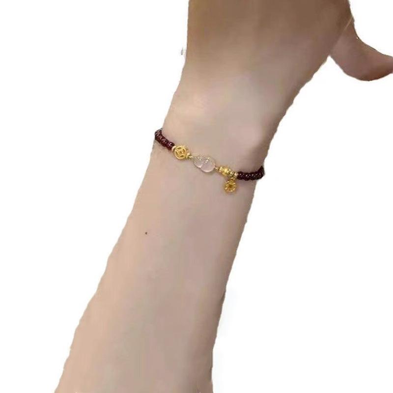 Браслет в ретро-придворном стиле с тыквой-горлянкой «Двойное счастье» - Вдохновленный нефритом, универсальный и роскошный