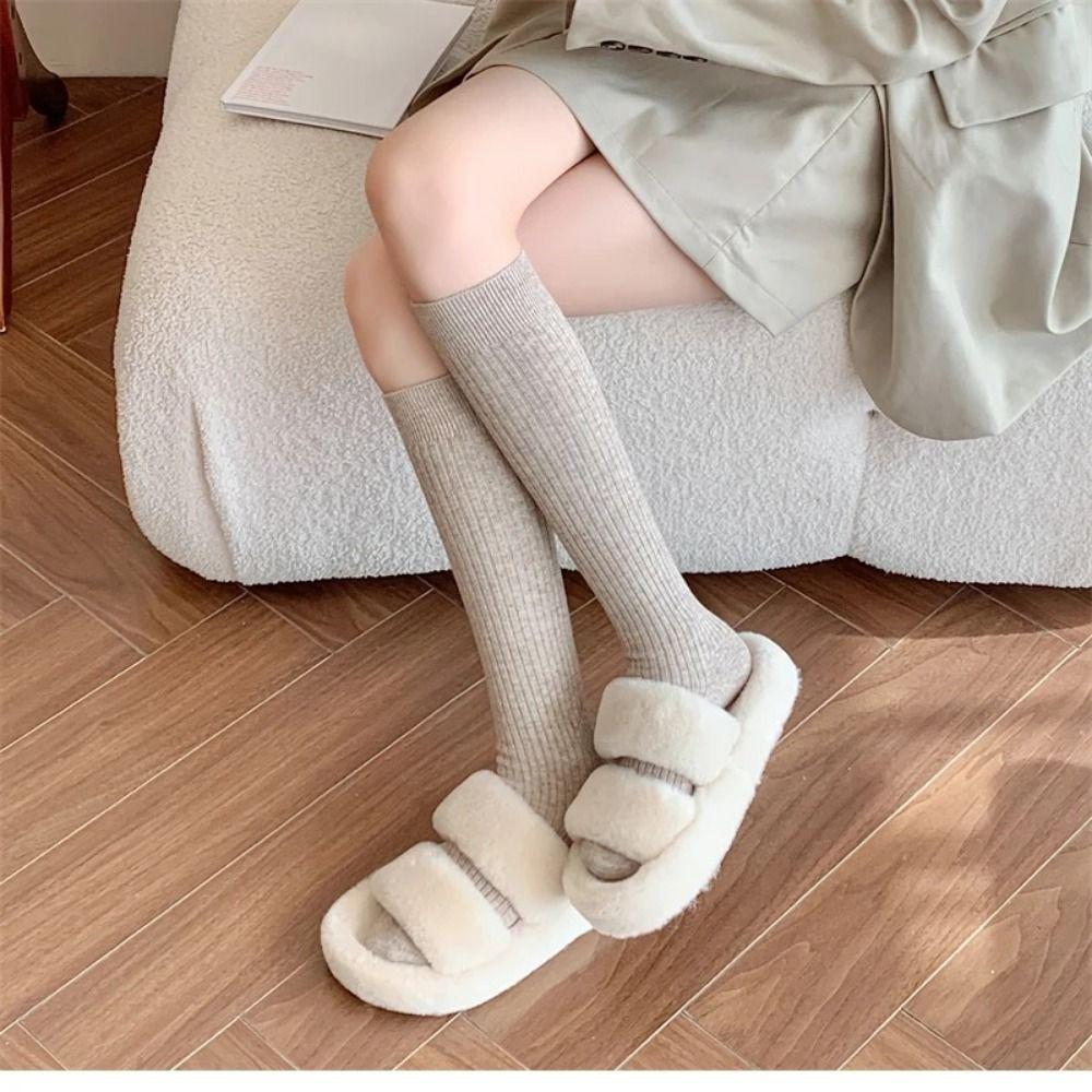 Solid Color Women Stockings Nylon Long Knee High Socks Fashion Soft Warm Socks