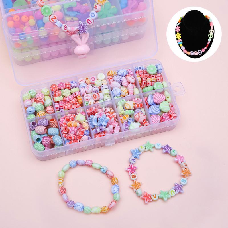 1 Set Creative Loose Spacer Beads Making Bracelet Necklace 10/24 Grid Girl Jewelry Kit Toy Diy Handmade Beaded Children'S Toys
